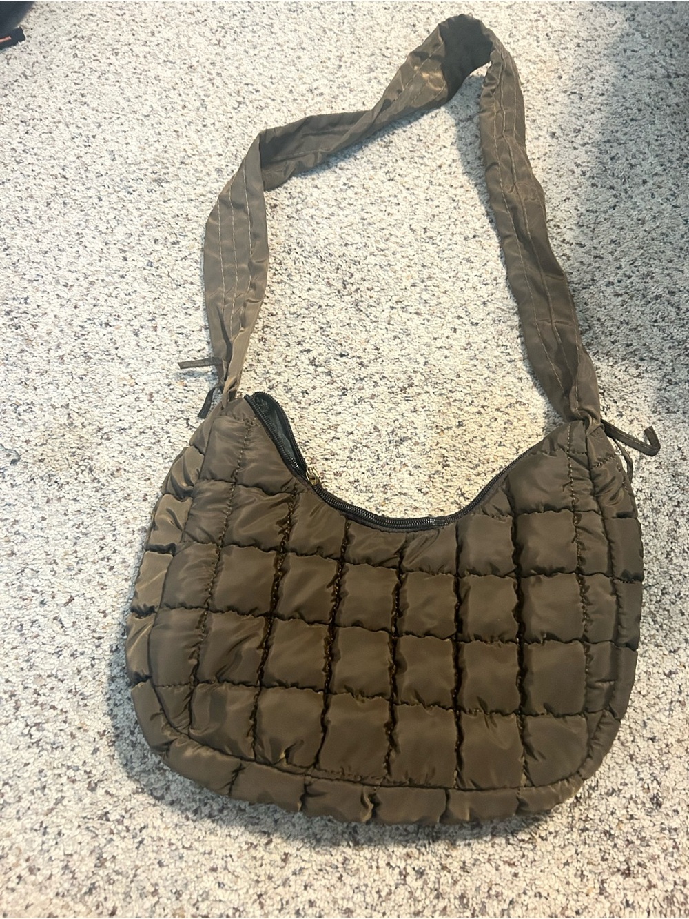 Quilted Shoulder Bag in Brown